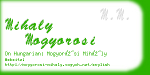 mihaly mogyorosi business card